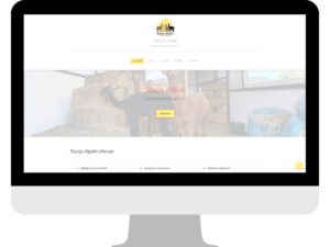 Helles Webdesign für eine Alpakatherapie-Website mit freundlichen Farben, viel Weißraum und authentischer Fotografie.